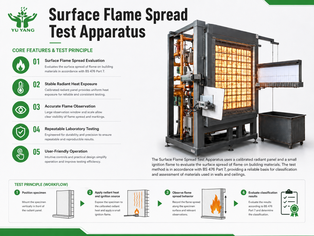 Surface Flame Spread Test Apparatus BS 476 Part 7 Building Material Fire Testing Equipment