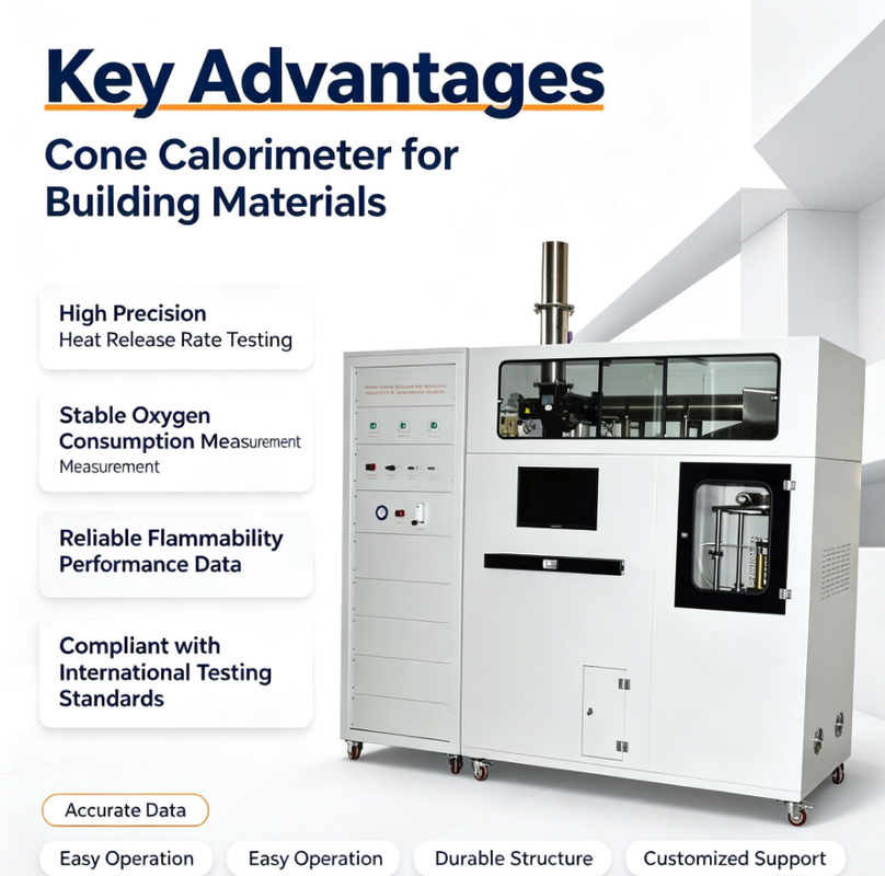 Cone Calorimeter Building Material Heat Release Rate Flammability Testing Machine ISO5660 ASTM E1354 Fire Combustion Performance Tester