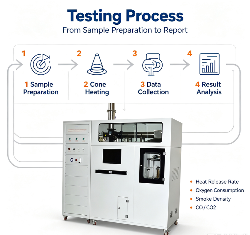 ISO 5660 ASTM E1354 Cone Calorimeter for Building Materials Heat Release Rate Flammability Fire Test Equipment