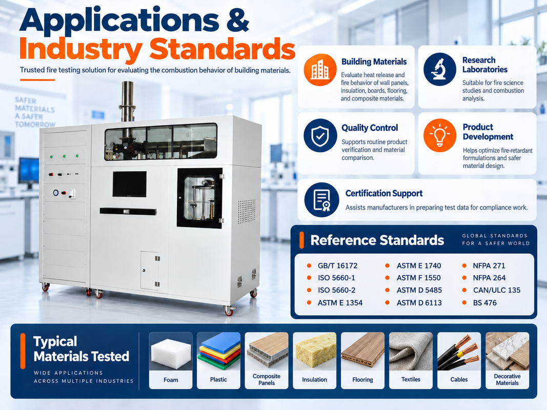 Building Material Fire Performance Test Equipment Cone Calorimeter for HRR THR Smoke and Gas Analysis