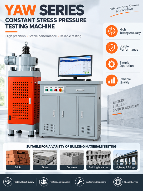 YY-YAW Series Constant Stress Pressure Testing Machine with 300kN / 2000kN Test Force for Compressive Strength and Computer & PLC Control