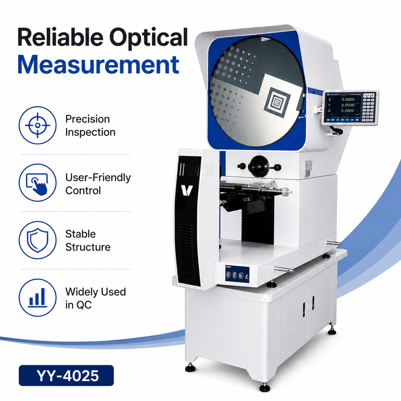 0.001 mm Measuring Resolution Horizontal Profile Projector Optical Comparator with Φ300 mm Projection Screen and LED Cold Light Source